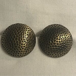 Textured Brass Dome Earrings